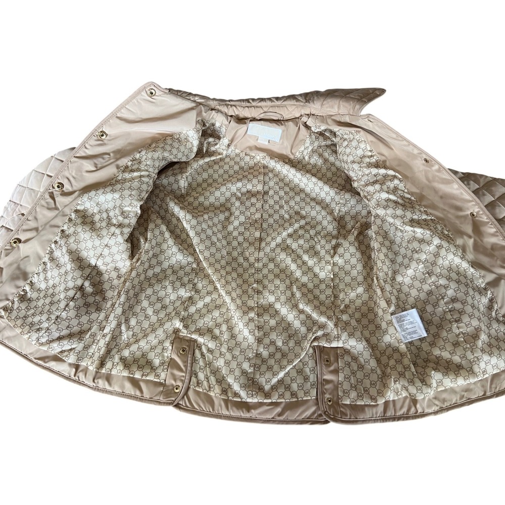 Michael Kors Diamond Quilted Jacket Buff Beige Gold Hardware M426424Y47 Small - Picture 5 of 7